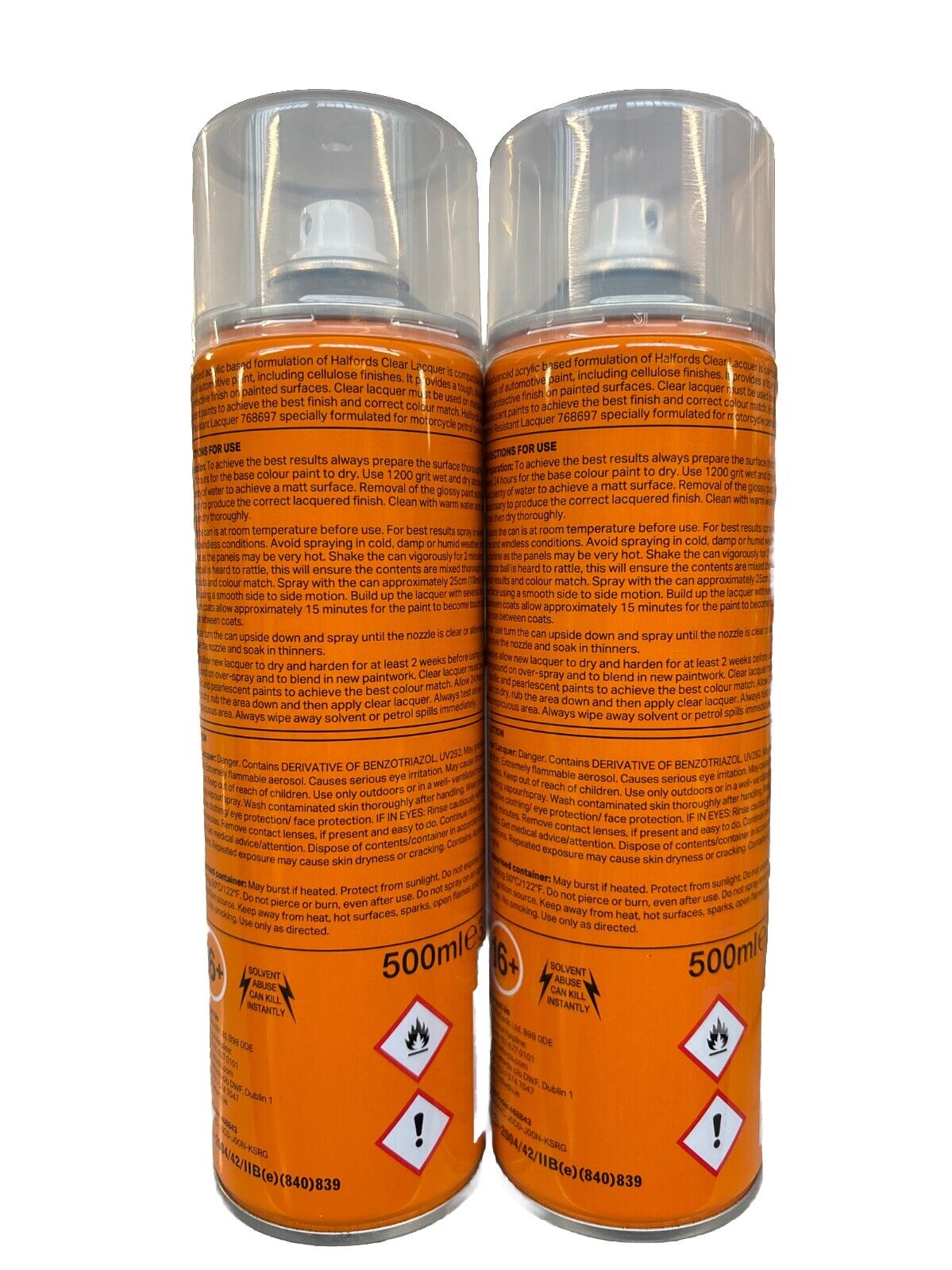 Halfords Lacquer Gloss - Clear Pack of 2