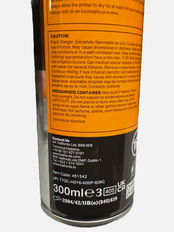 Halfords Plastic Primer GREY 300ml pack of 2
