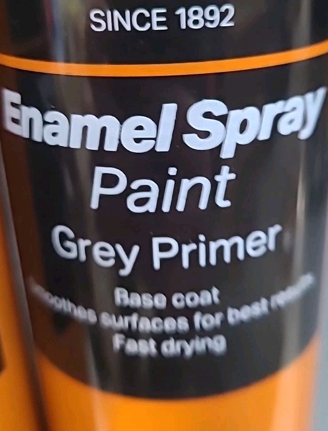 Halfords Enamel Spray Paint Gray Primer Basecoat Pack of 2