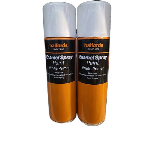 Halfords Enamel Spray White Primer Pack of 2